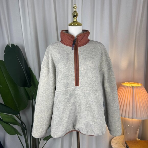 NWOT Patagonia Synchilla Fleece Marsupial Half Zip in Oatmeal Heather sz Large - Picture 1 of 8